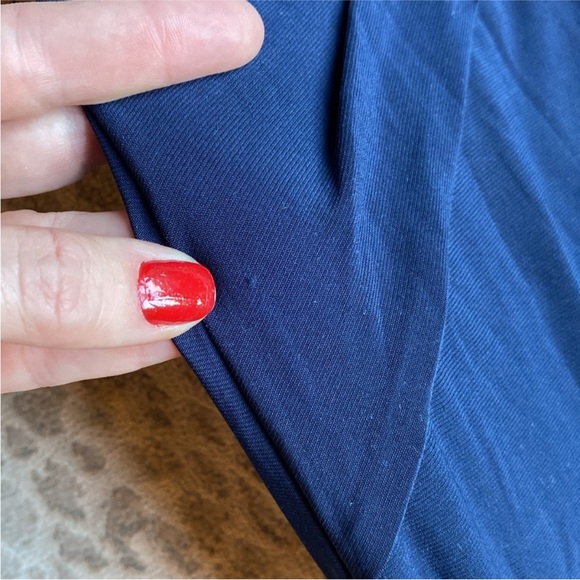 NWT Ieena for Mac Duggal Navy V-Neck Full-Length Jersey Gown, size 4 - Picture 9 of 9